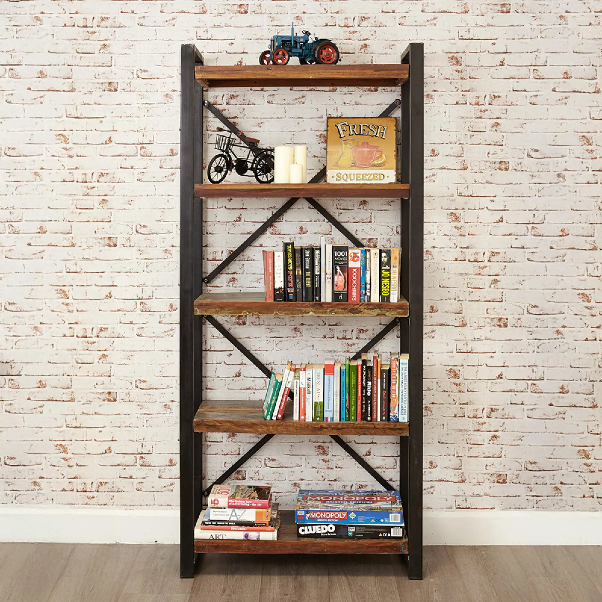 Urmston Reclaimed Tall Bookcase - Satin Lacquer