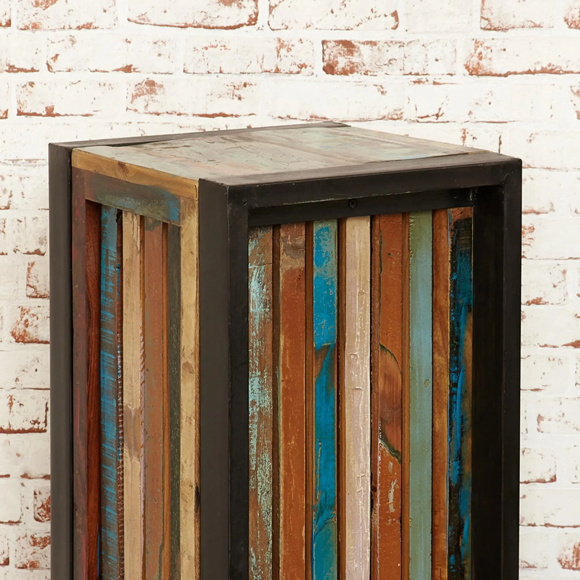 Urmston Reclaimed Tall Lamp Table - Satin Lacquer