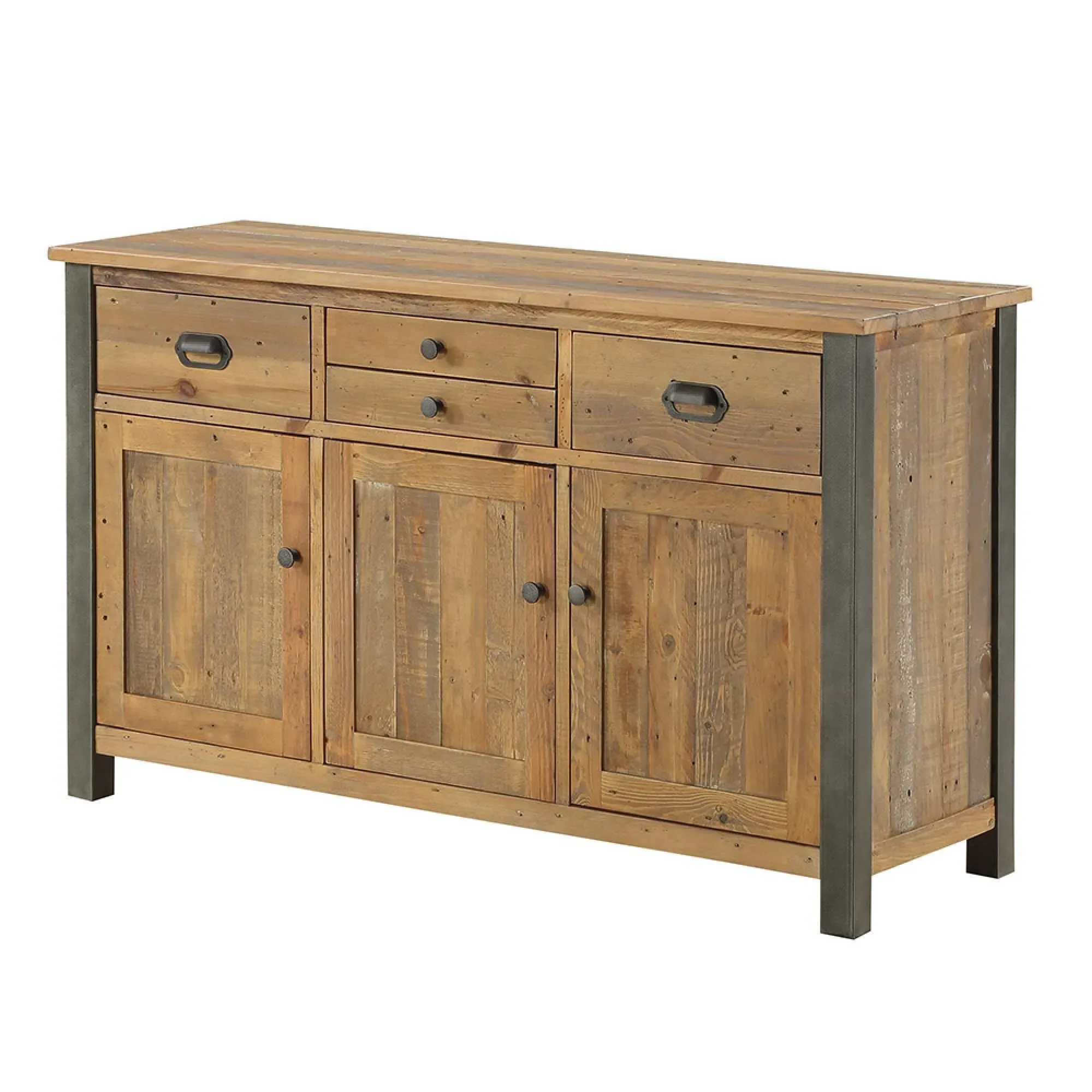 Urmston Reclaimed Wood 3 Drawer Sideboard - Satin Lacquer