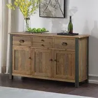 Urmston Reclaimed Wood 3 Drawer Sideboard - Satin Lacquer