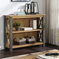 Urmston Reclaimed Wood Low Bookcase - Satin Lacquer