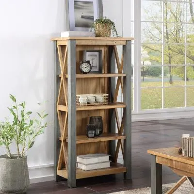 Urmston Reclaimed Wood Small Bookcase - Satin Lacquer
