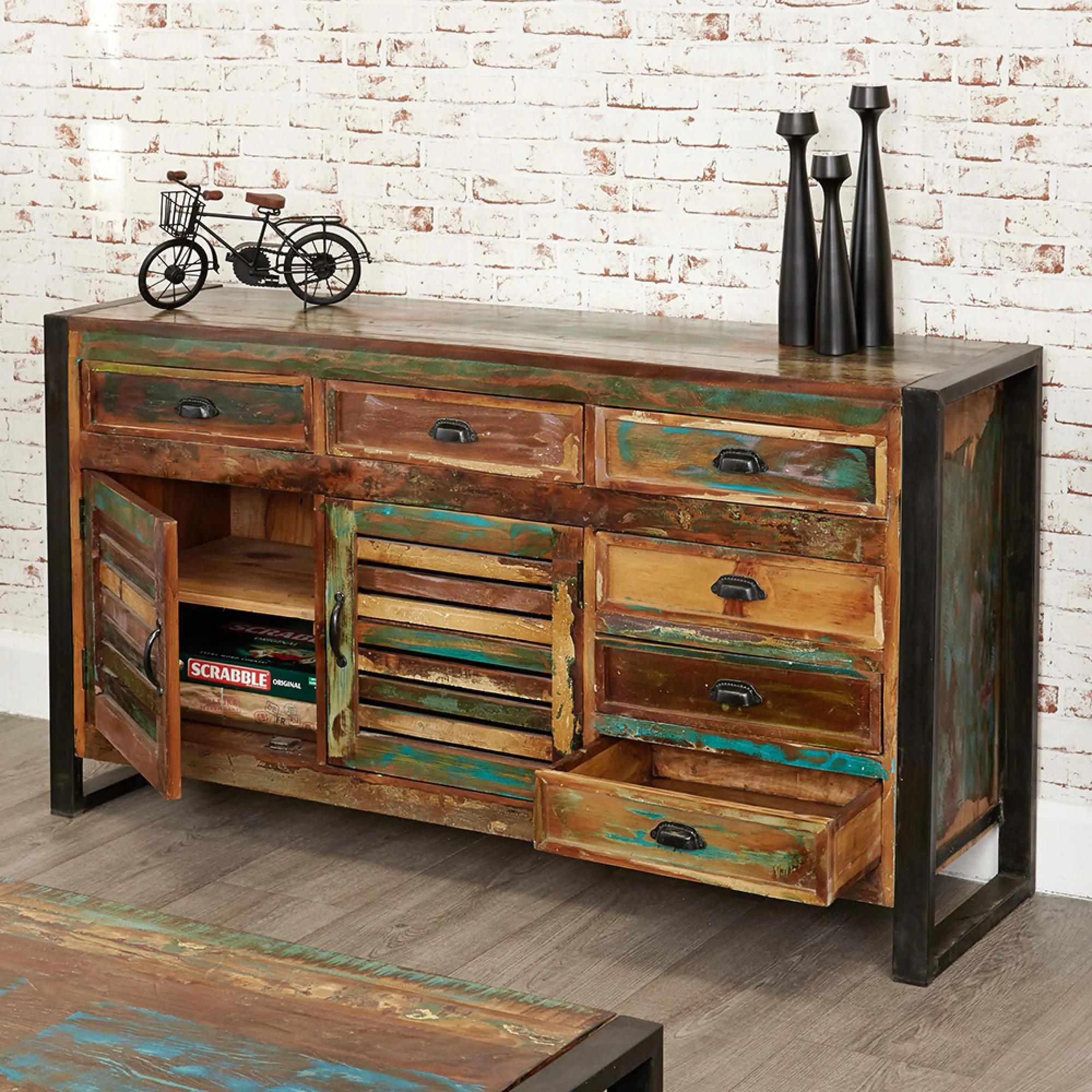 Urmston Wide Sideboard - Satin Lacquer, Reclaimed