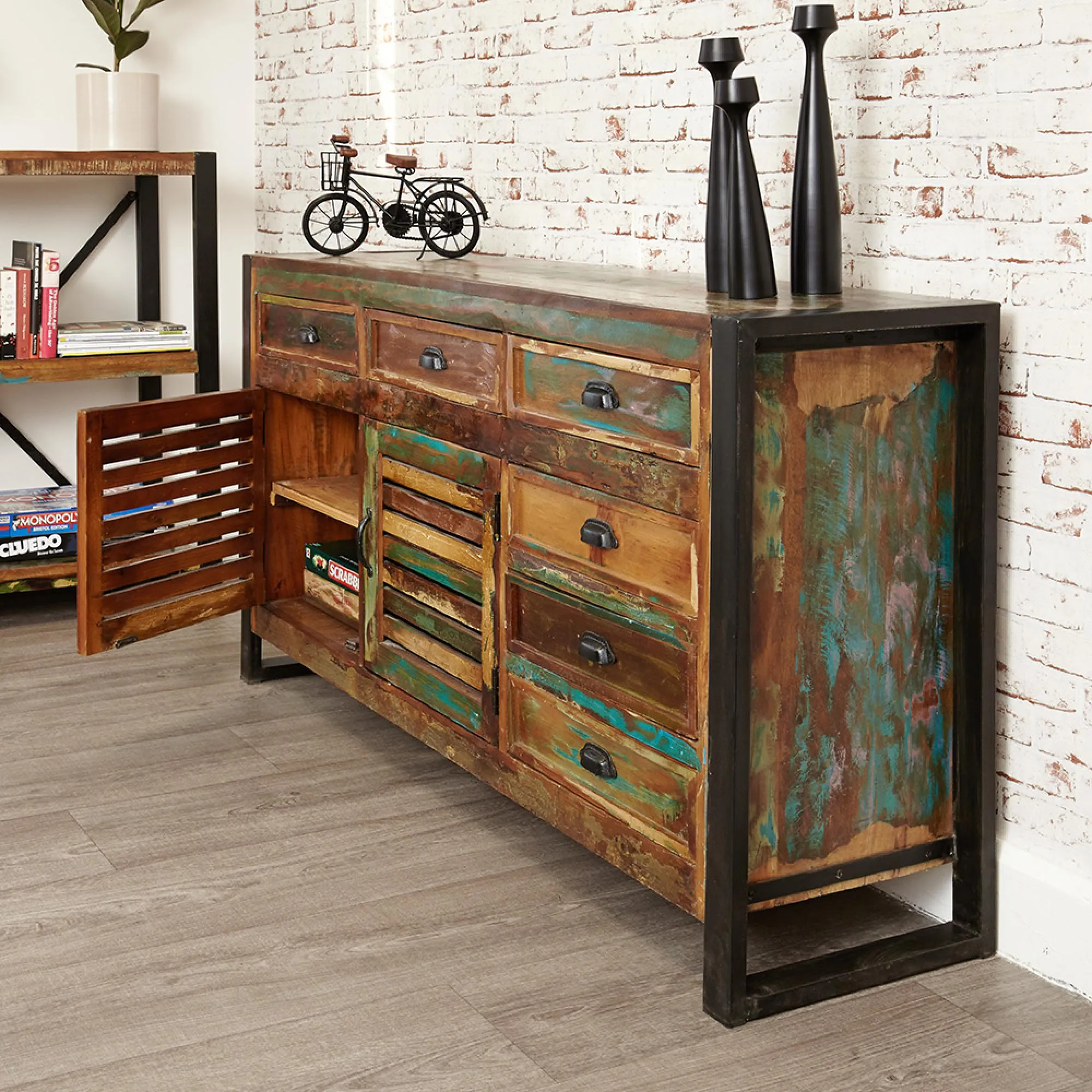 Urmston Wide Sideboard - Satin Lacquer, Reclaimed