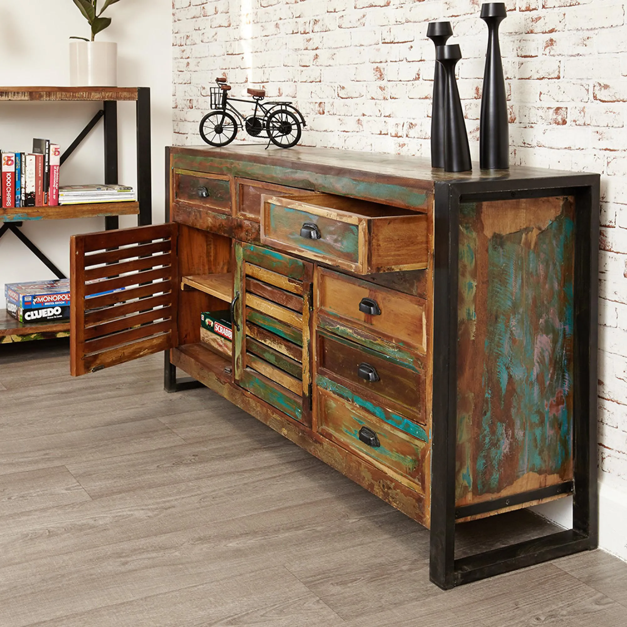 Urmston Wide Sideboard - Satin Lacquer, Reclaimed