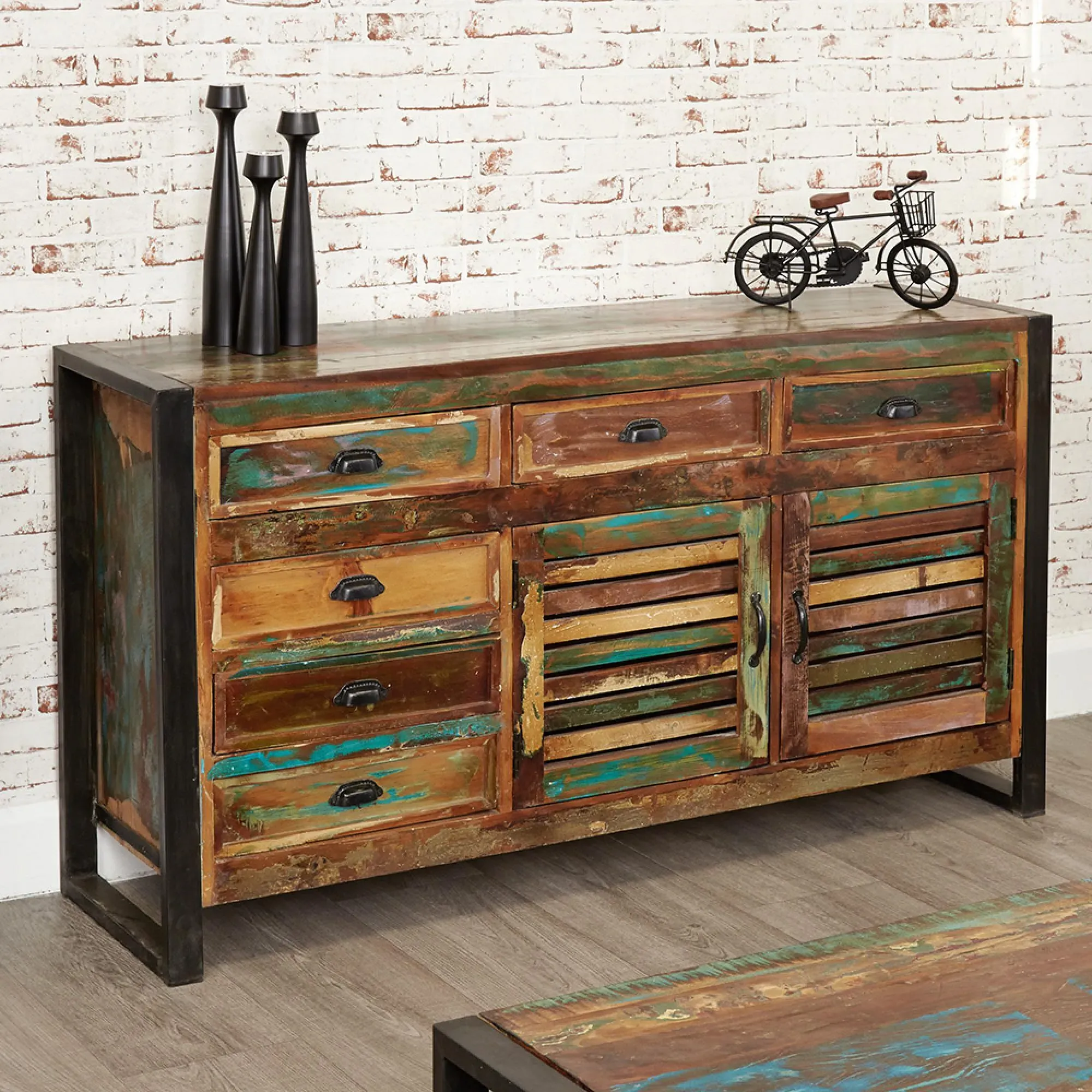 Urmston Wide Sideboard - Satin Lacquer, Reclaimed