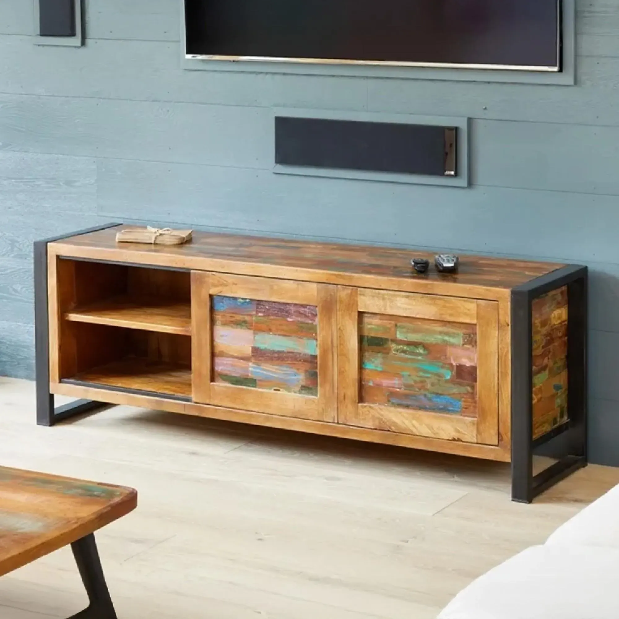 Urmston Wide TV Cabinet - Reclaimed Wood