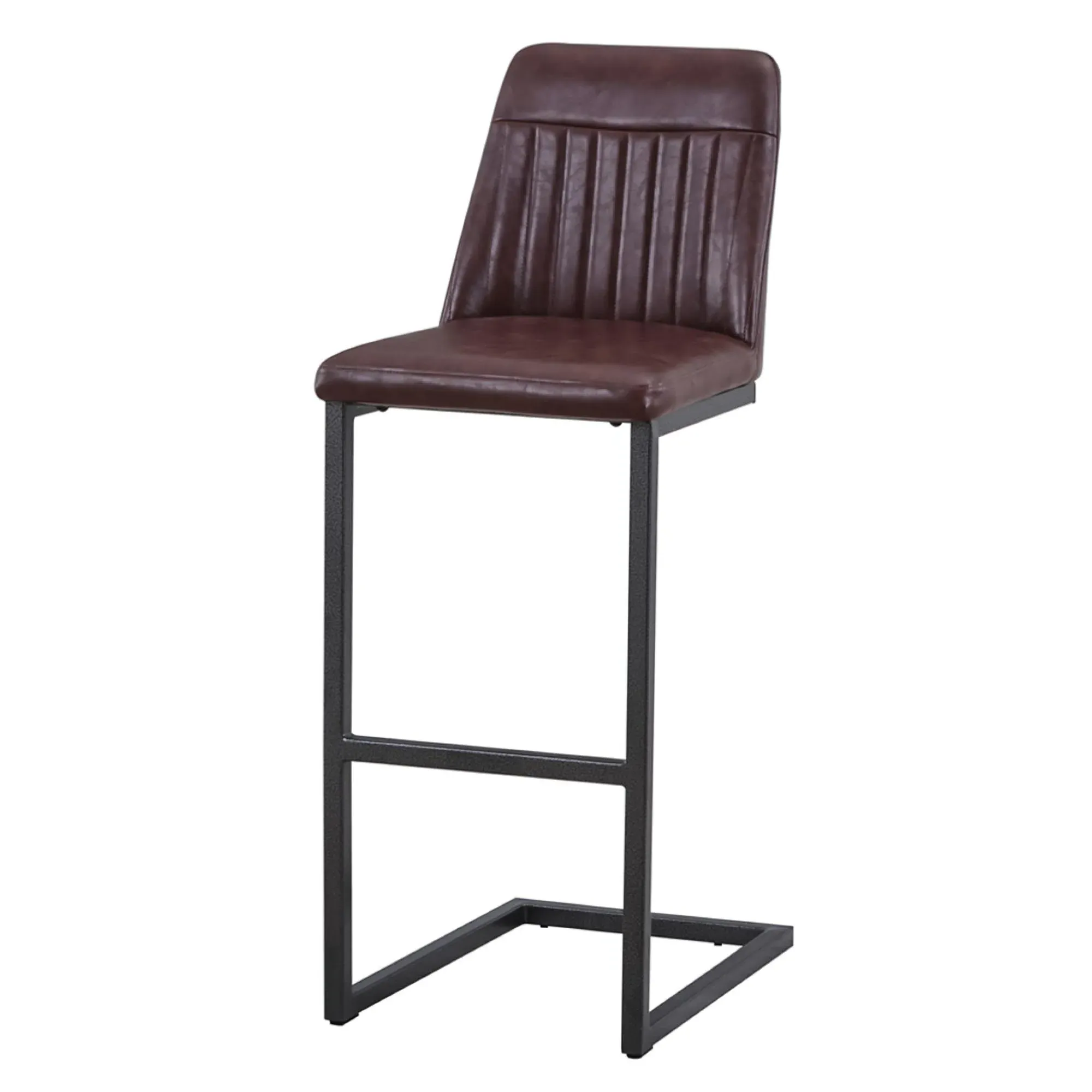 Valley Barstool with Cantilever Base - Brown, Faux Leather