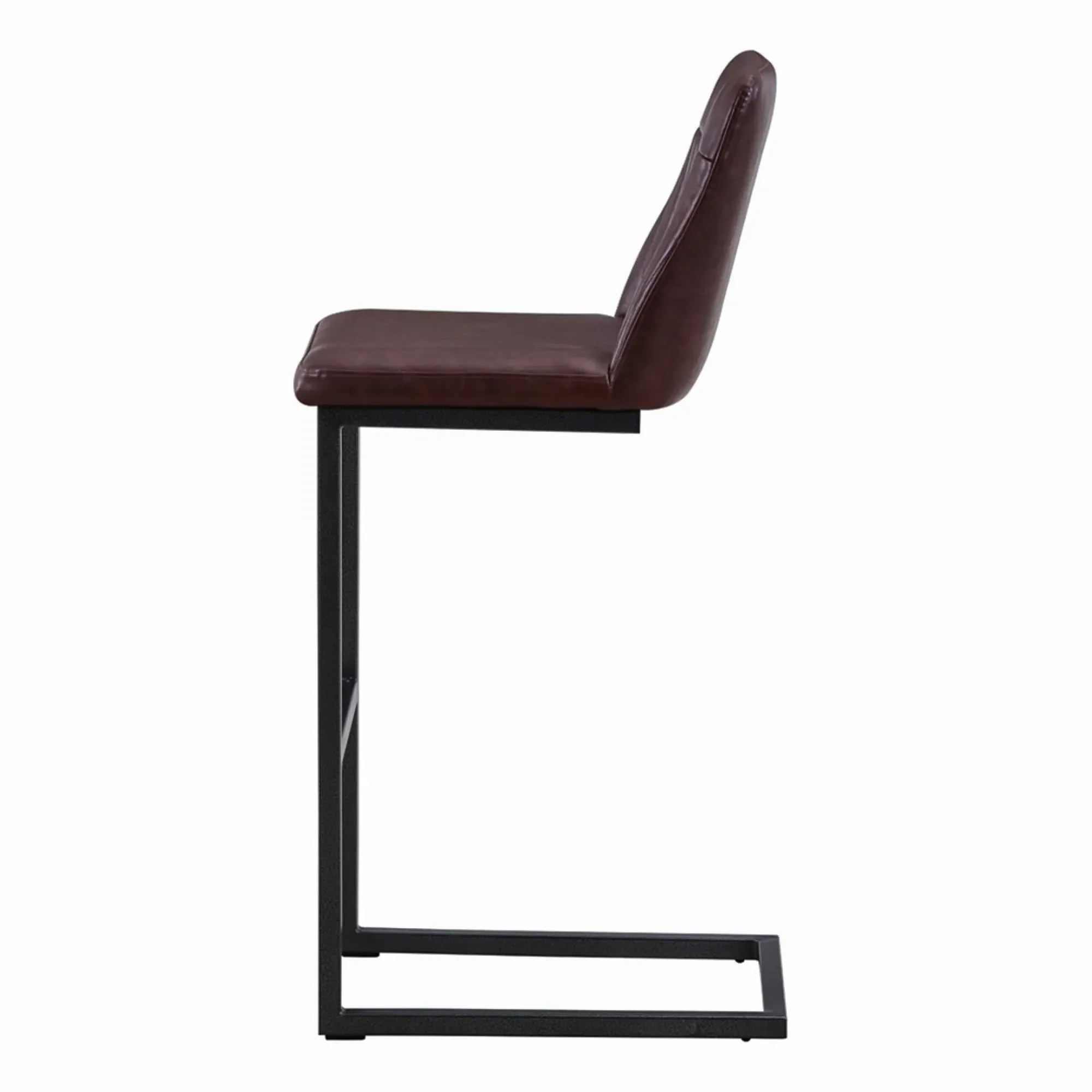 Valley Barstool with Cantilever Base - Brown, Faux Leather