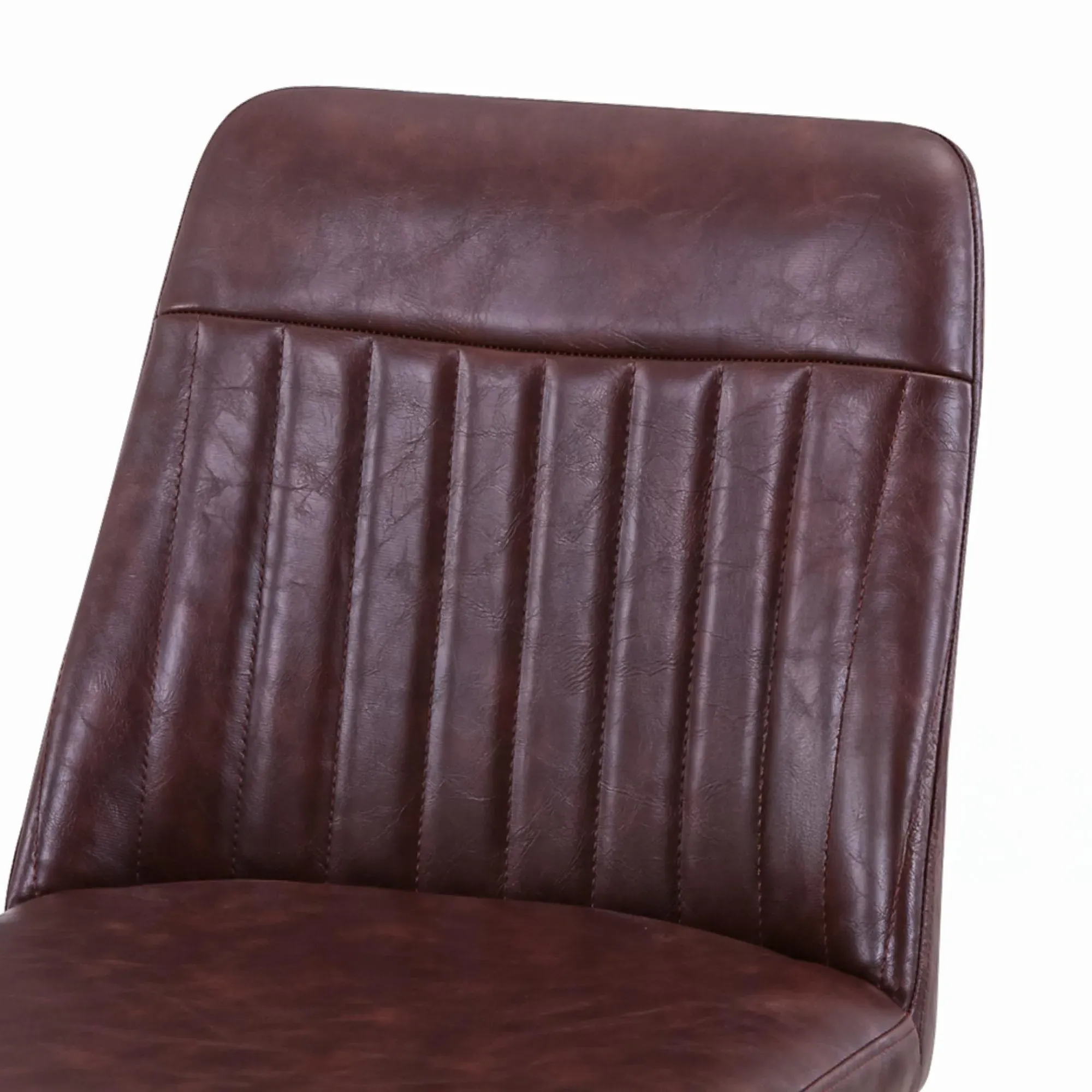 Valley Barstool with Cantilever Base - Brown, Faux Leather