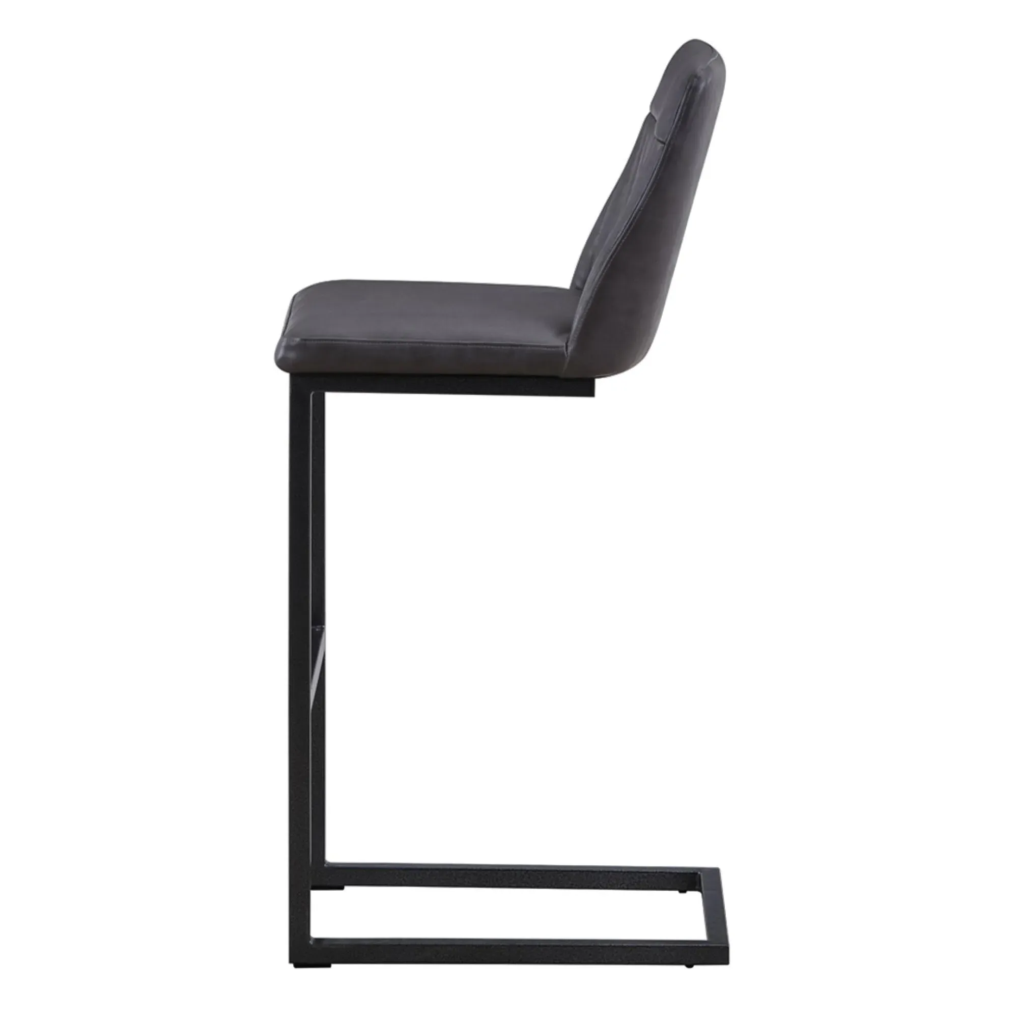 Valley Barstool with Cantilever Base - Grey, Faux Leather