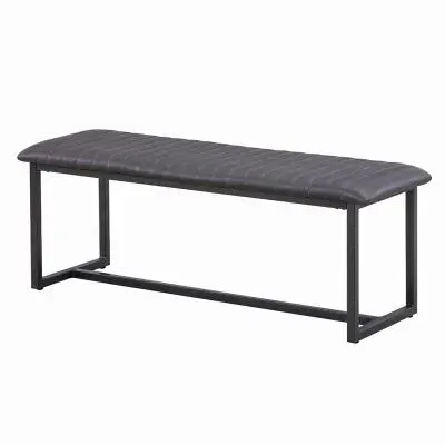 Valley Dining Bench - Grey, Faux Leather