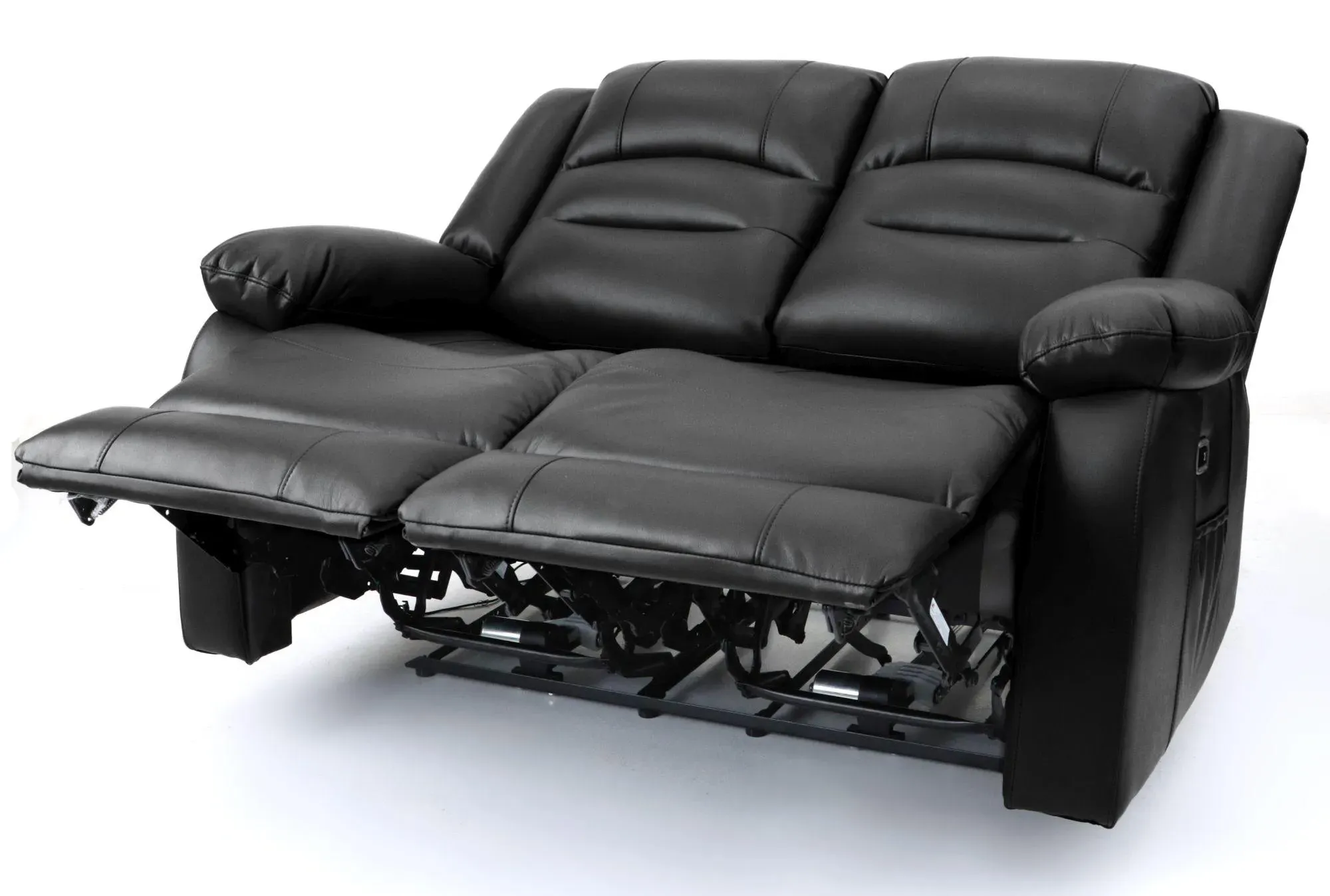 Alva 2-Seater Electric Recliner Sofa - Black, Faux Leather
