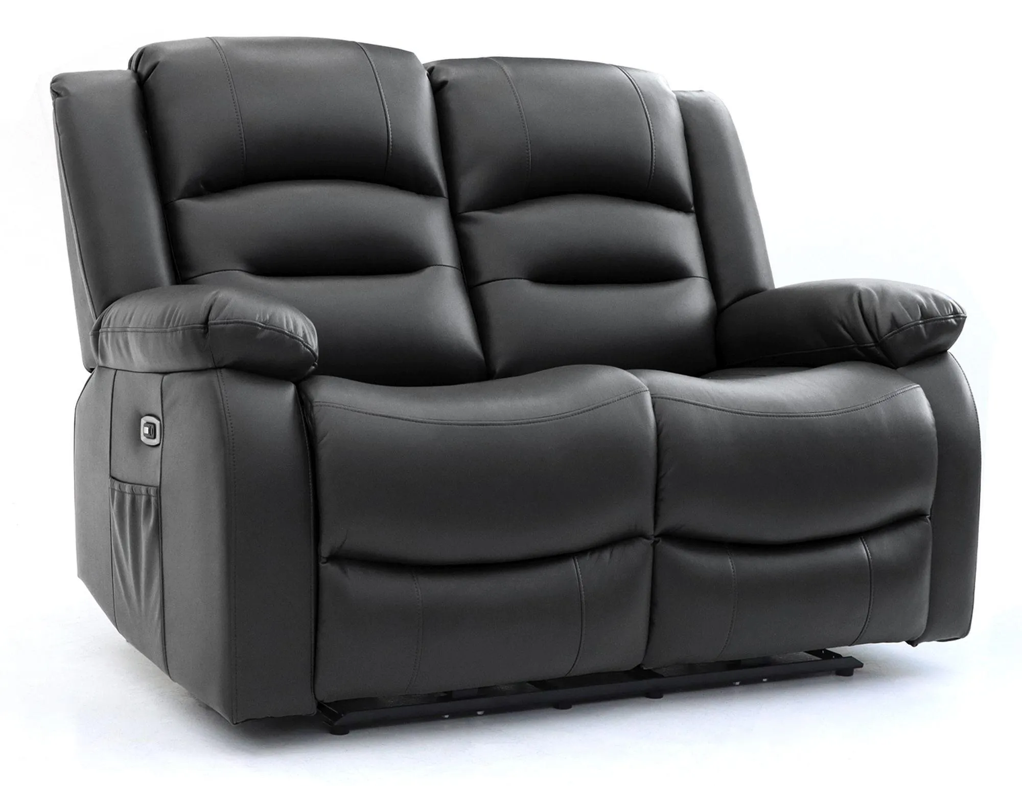 Alva 2-Seater Electric Recliner Sofa - Black, Faux Leather