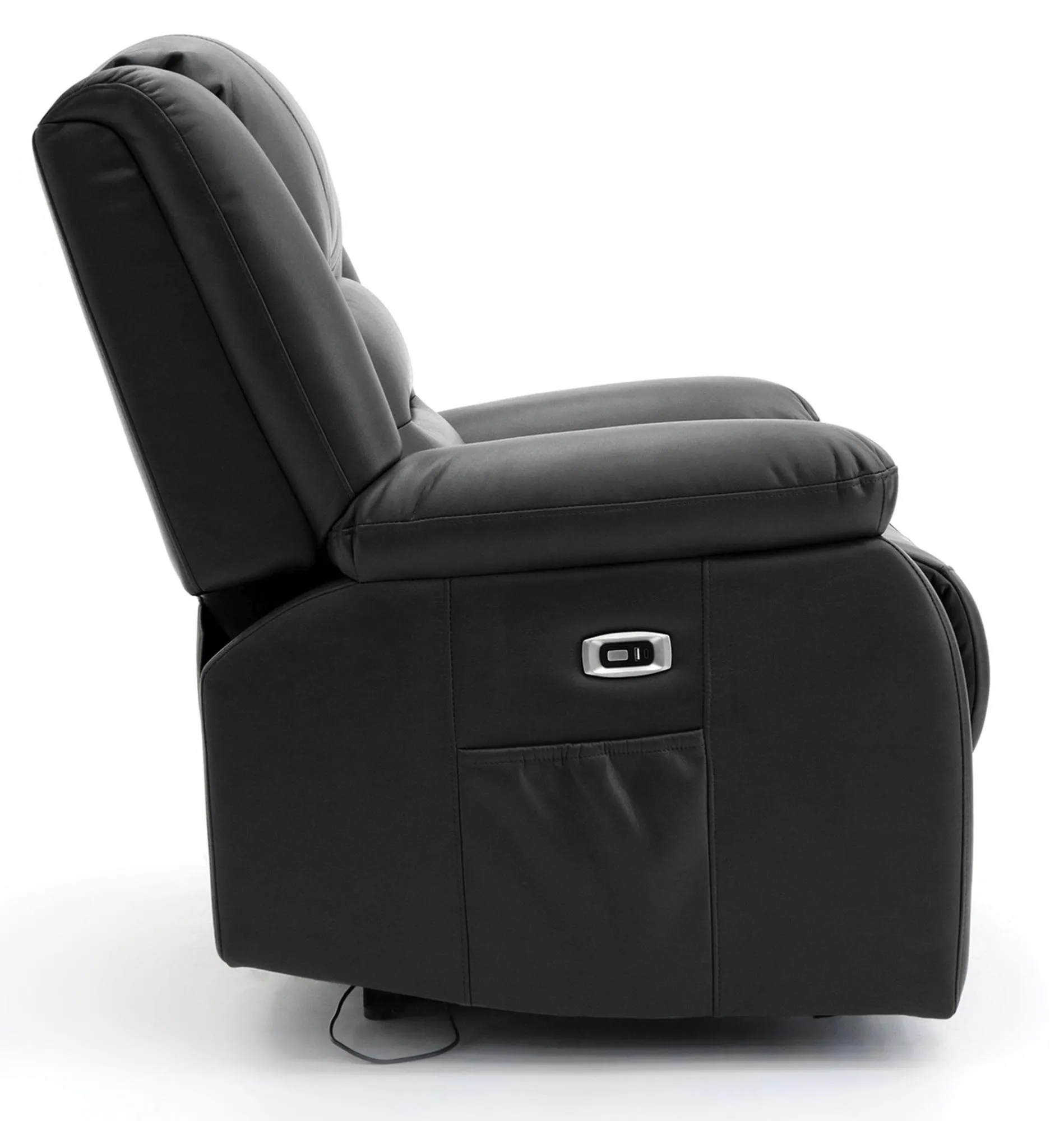 Alva 2-Seater Electric Recliner Sofa - Black, Faux Leather