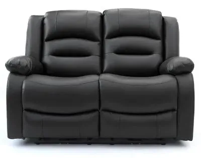 Alva 2-Seater Electric Recliner Sofa - Black, Faux Leather image