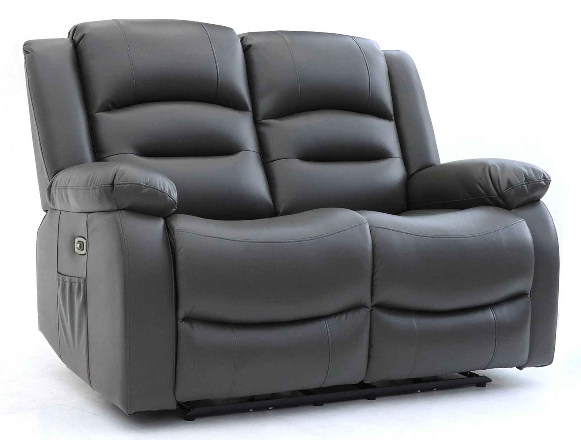 Alva 2-Seater Electric Recliner Sofa - Grey, Faux Leather