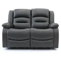 Alva 2-Seater Electric Recliner Sofa - Grey, Faux Leather