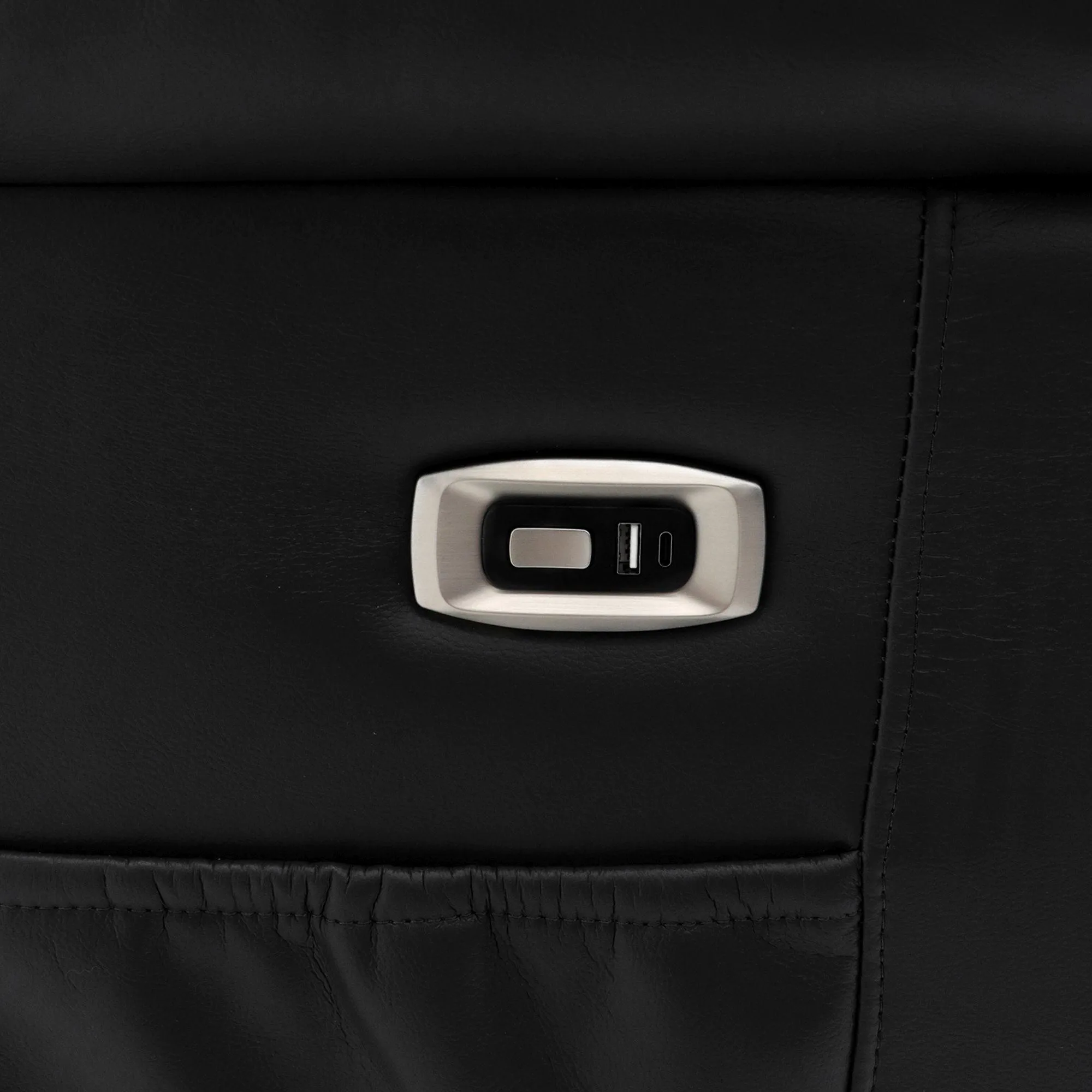 Alva 3+2 Seater Electric Recliner Sofa - Black, Faux Leather