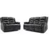 Alva 3+2 Seater Electric Recliner Sofa - Black, Faux Leather