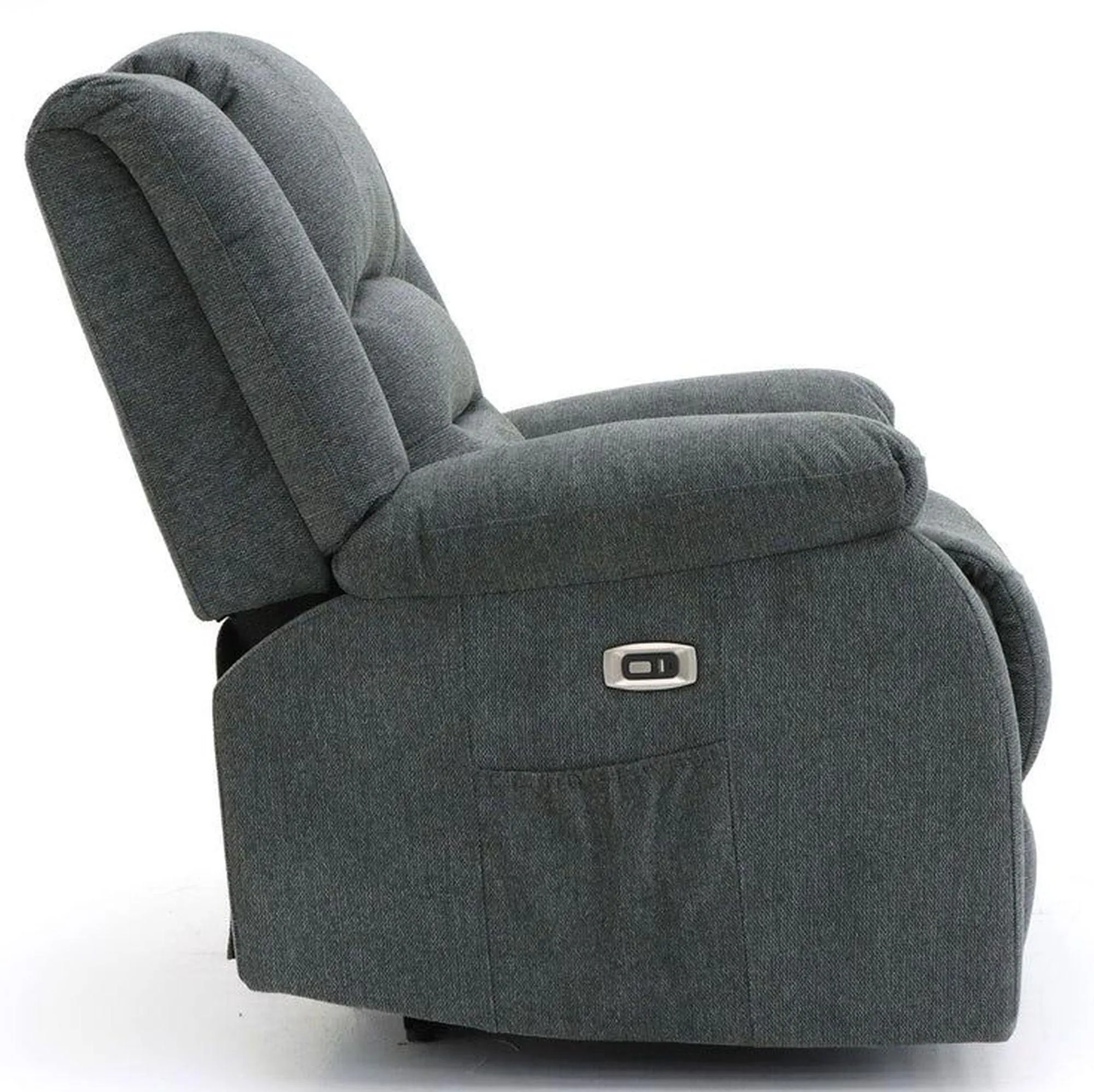 Alva 3+2 Seater Electric Recliner Sofa - Grey, Fabric