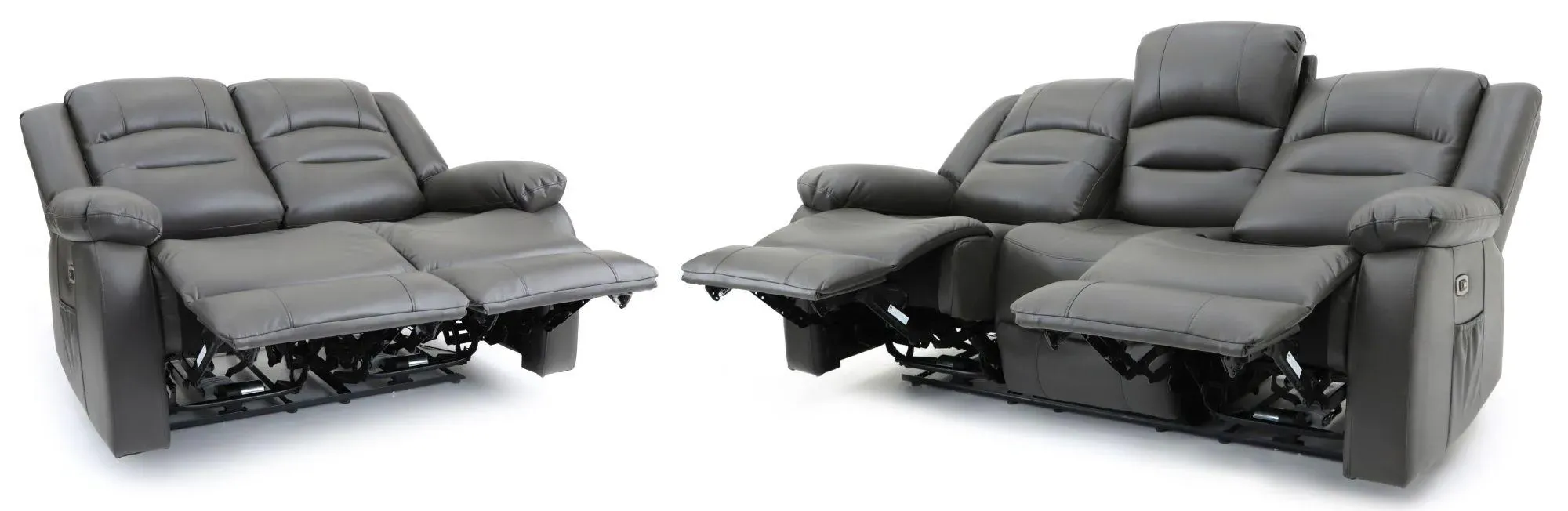 Alva 3+2 Seater Electric Recliner Sofa - Grey, Faux Leather