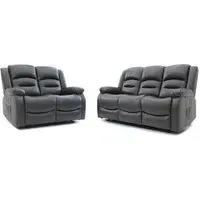 Alva 3+2 Seater Electric Recliner Sofa - Grey, Faux Leather
