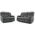 Alva 3+2 Seater Electric Recliner Sofa - Grey, Faux Leather