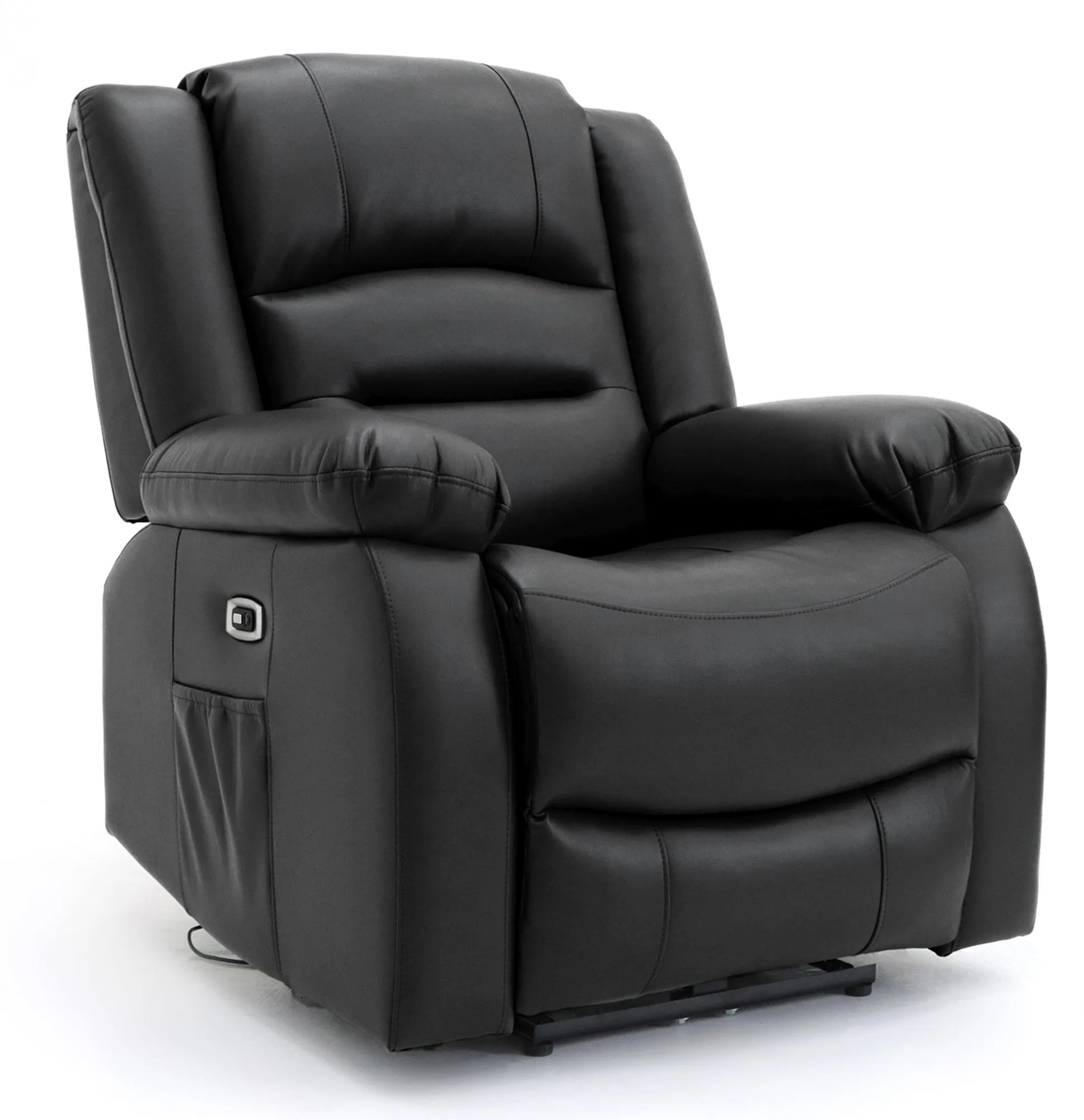 Alva Electric Recliner Armchair - Black, Faux Leather
