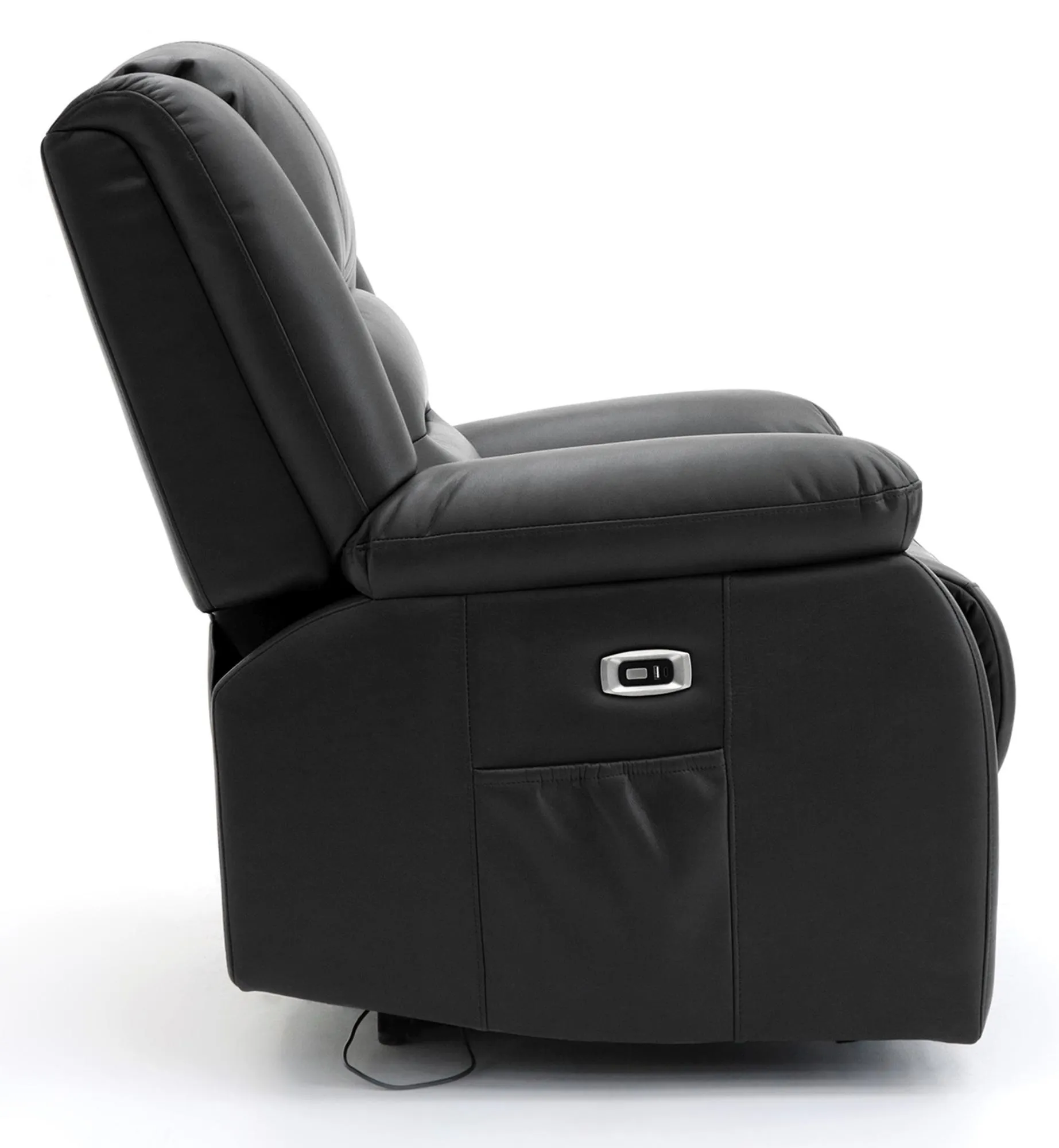 Alva Electric Recliner Armchair - Black, Faux Leather