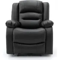 Alva Electric Recliner Armchair - Black, Faux Leather