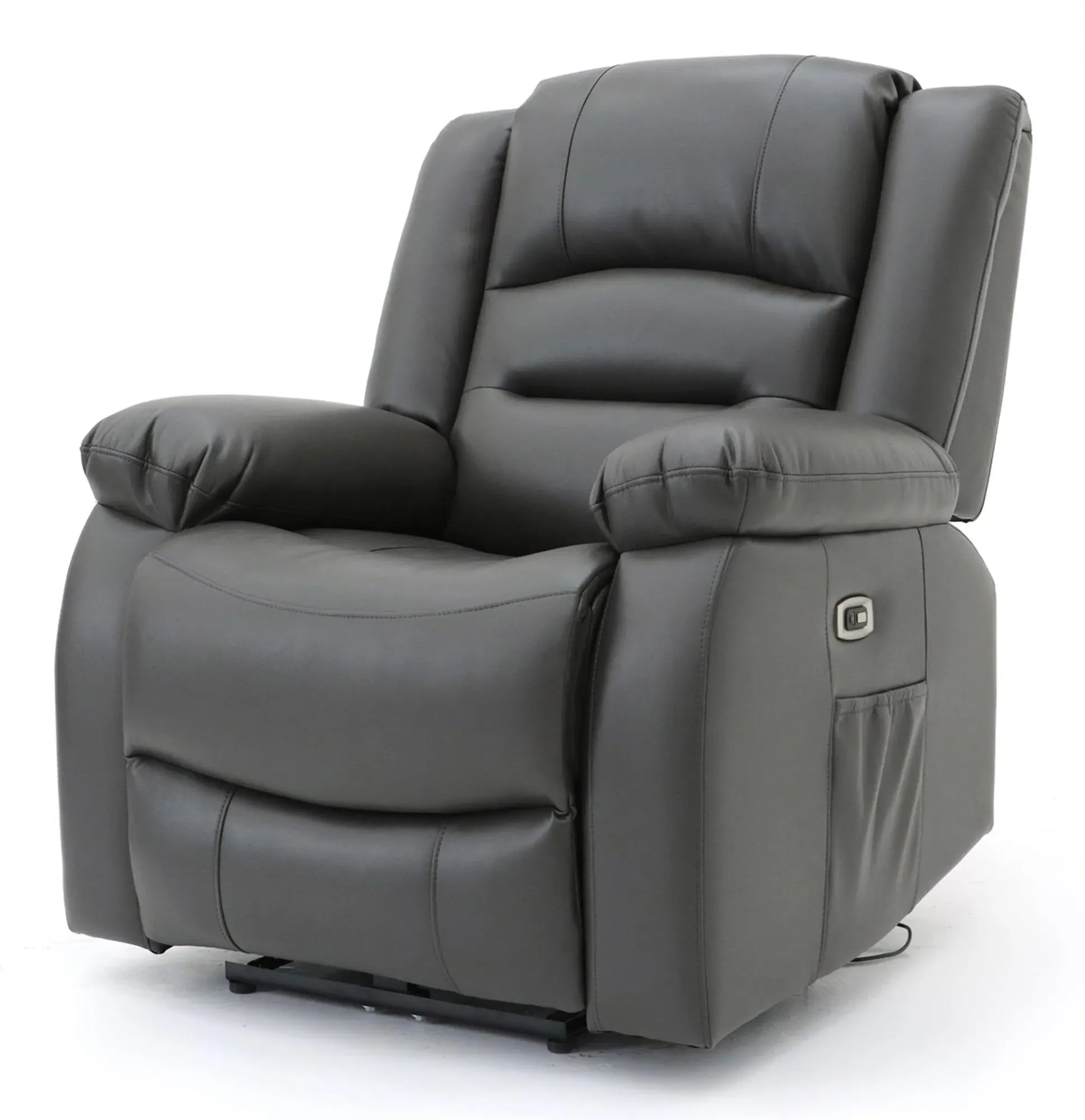 Alva Electric Recliner Armchair - Grey, Faux Leather
