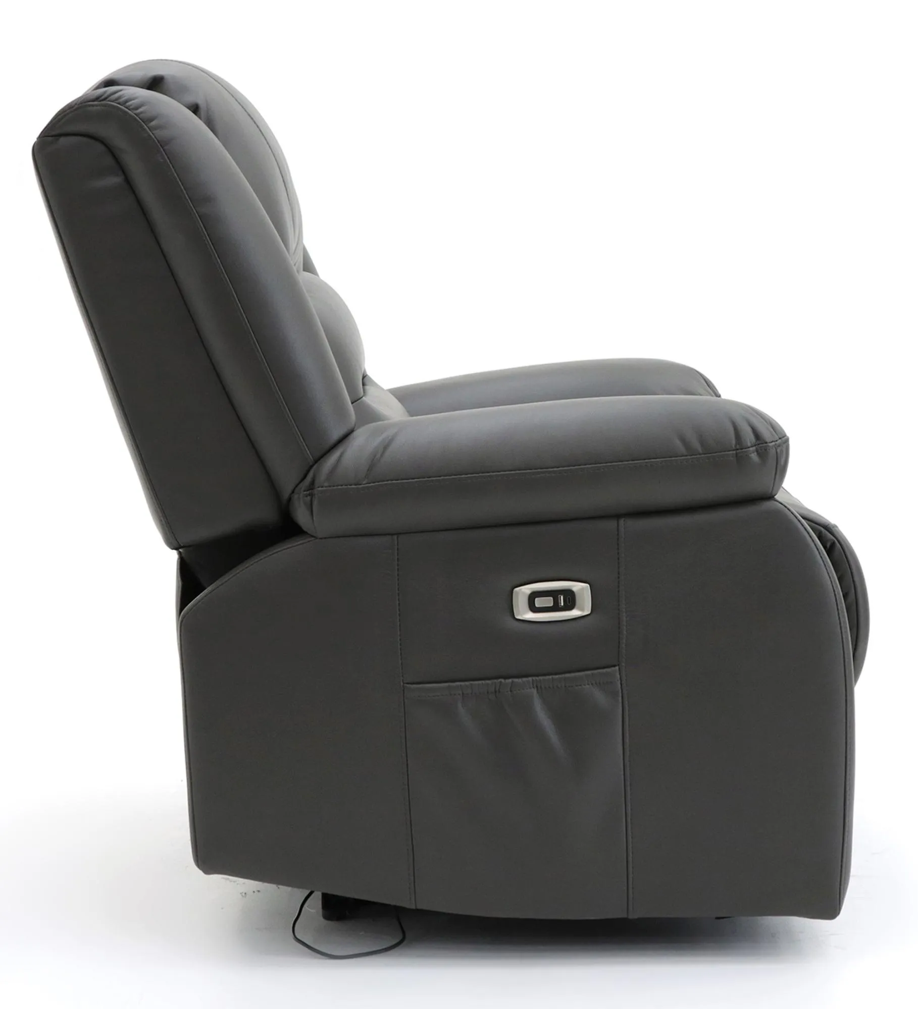 Alva Electric Recliner Armchair - Grey, Faux Leather