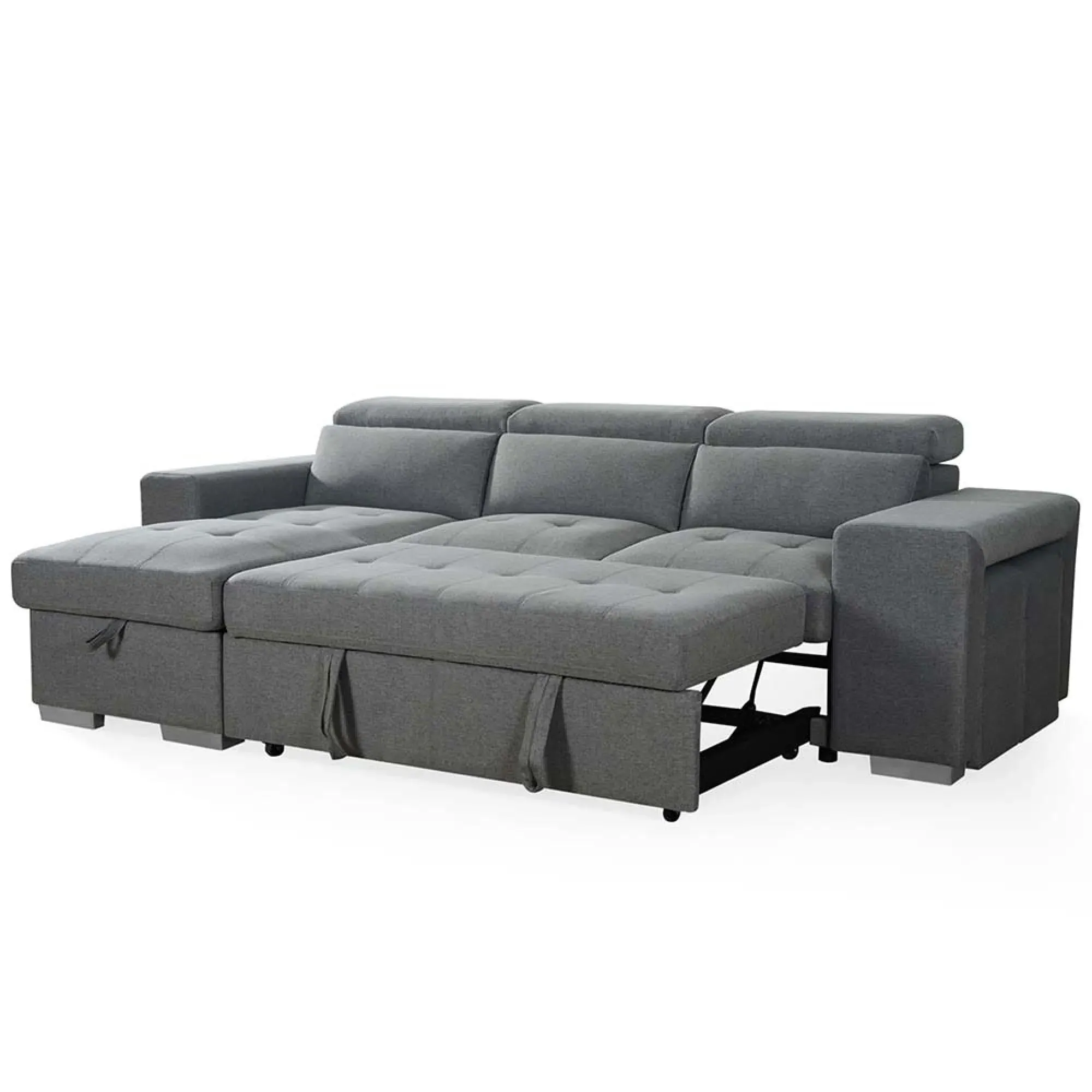 Artemis Corner Sofabed with Pull Out - Grey, Fabric