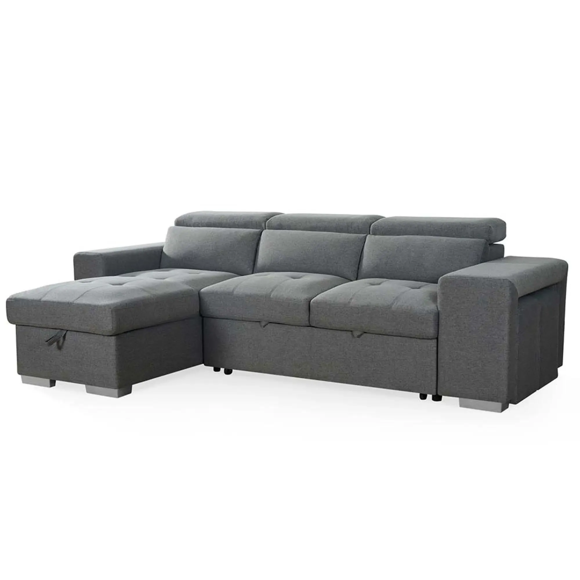 Artemis Corner Sofabed with Pull Out - Grey, Fabric