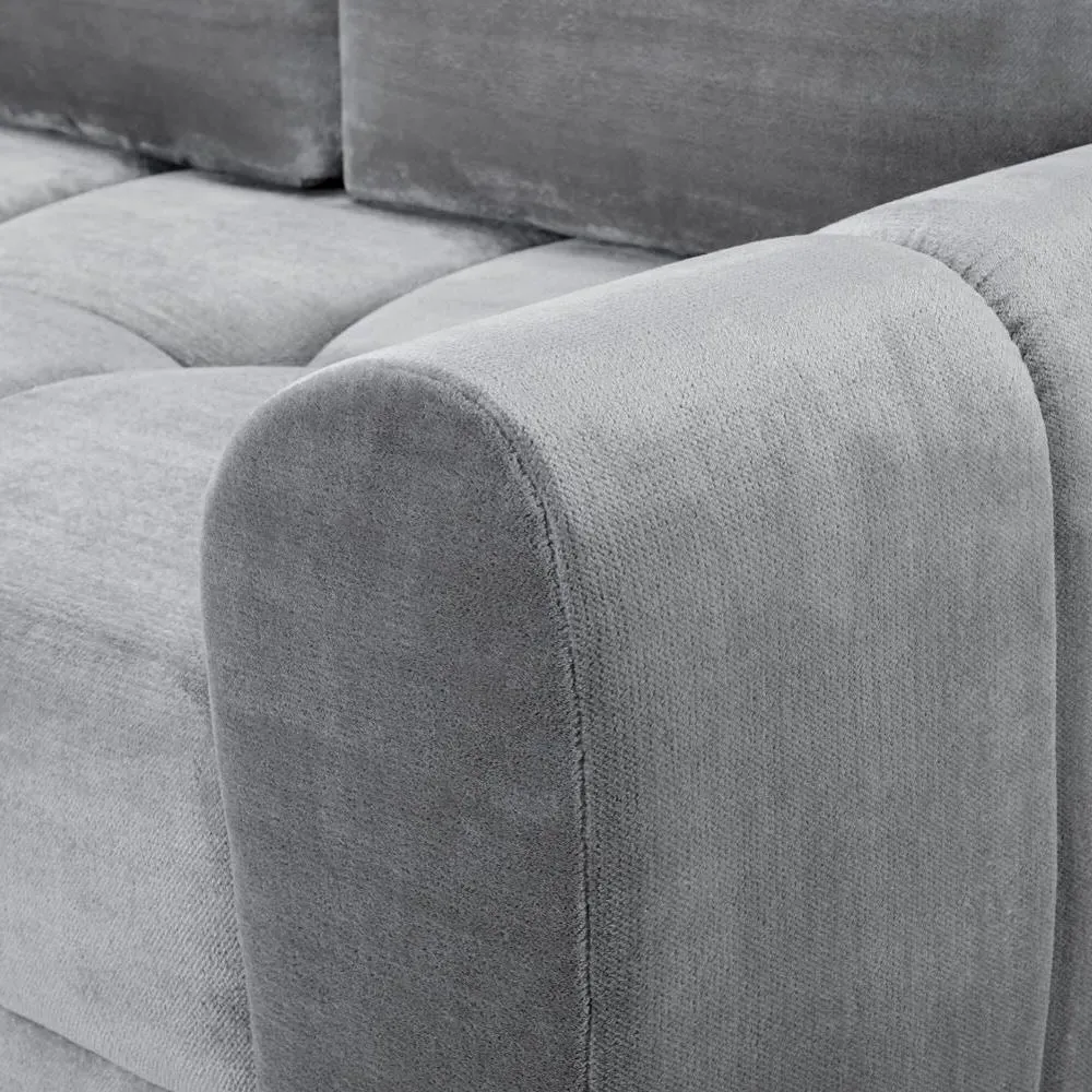 Azzuro Tufted Universal Corner Sofabed with Storage - Grey