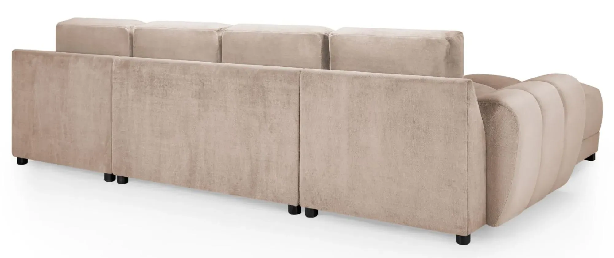 Azzuro U-Shaped Corner Sofa Suite - Beige, Velvet