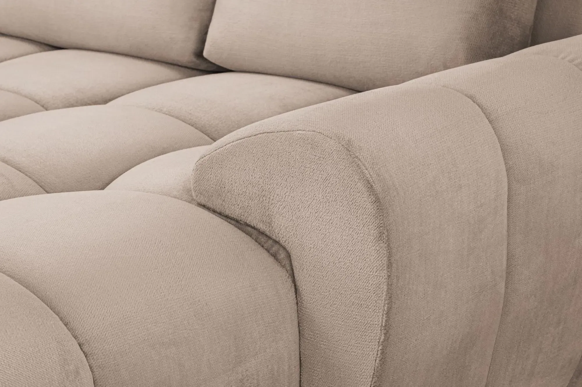 Azzuro U-Shaped Corner Sofa Suite - Beige, Velvet