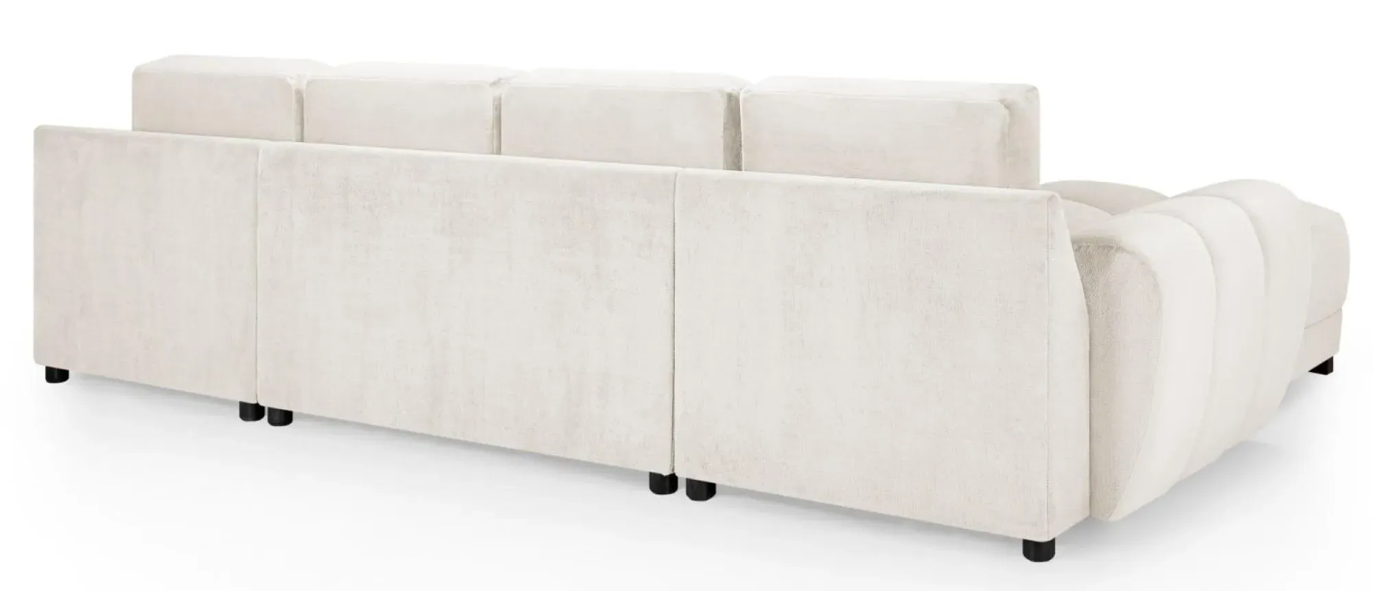 Azzuro U-Shaped Corner Sofa Suite - Cream, Velvet