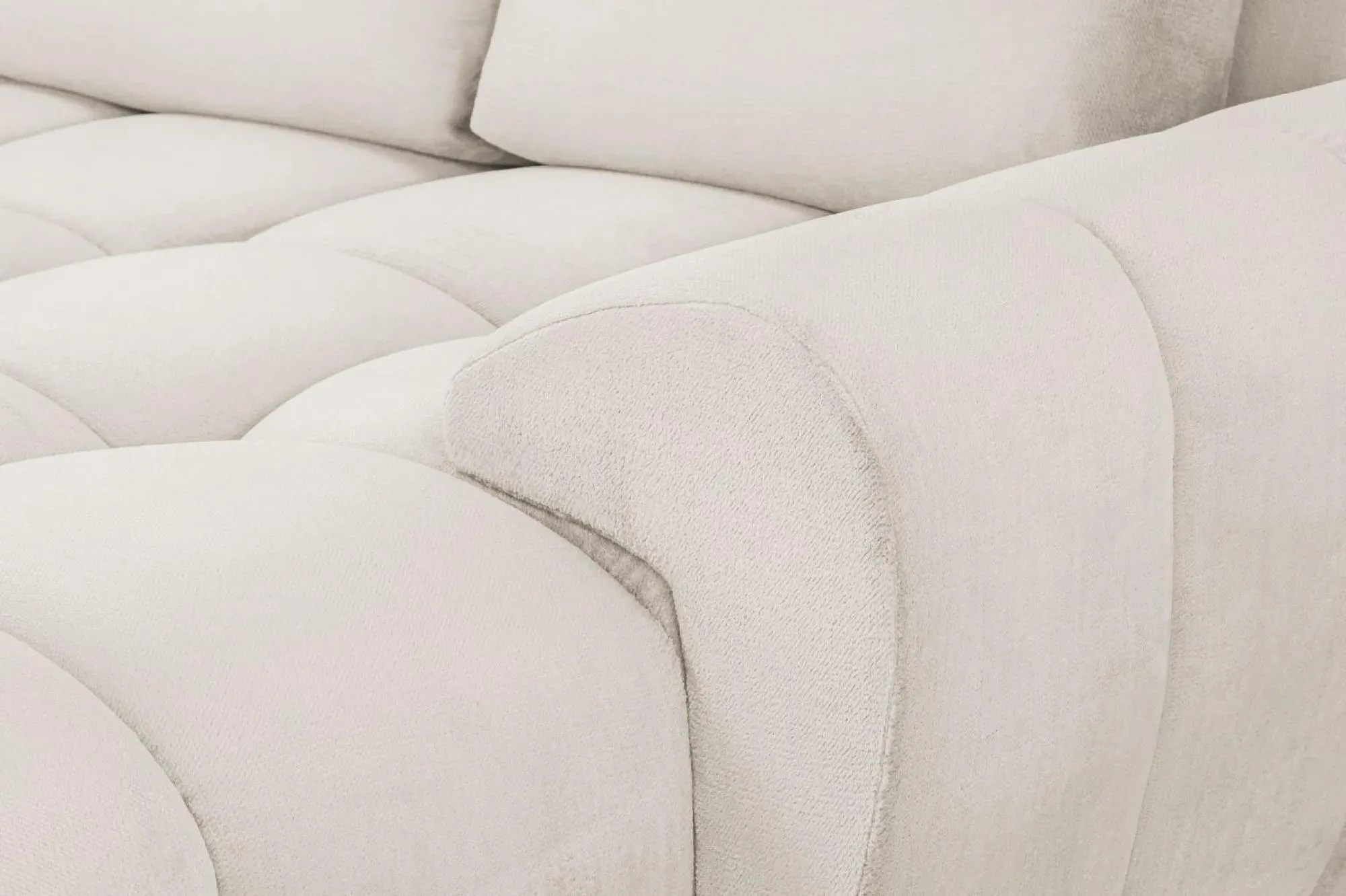 Azzuro U-Shaped Corner Sofa Suite - Cream, Velvet