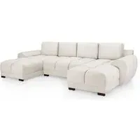 Azzuro U-Shaped Corner Sofa Suite - Cream, Velvet