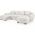 Azzuro U-Shaped Corner Sofa Suite - Cream, Velvet