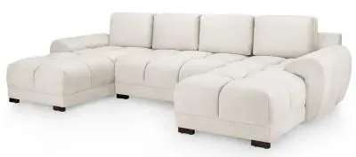 Azzuro U-Shaped Corner Sofa Suite - Cream, Velvet