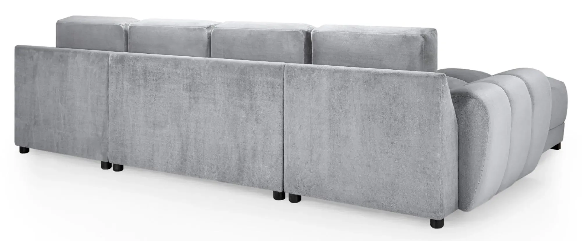 Azzuro U-Shaped Corner Sofa Suite - Grey, Velvet