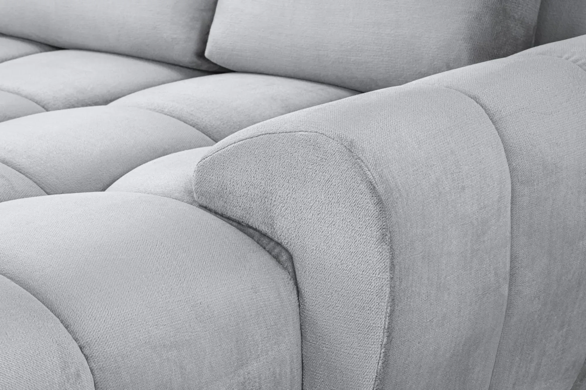 Azzuro U-Shaped Corner Sofa Suite - Grey, Velvet