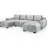 Azzuro U-Shaped Corner Sofa Suite - Grey, Velvet