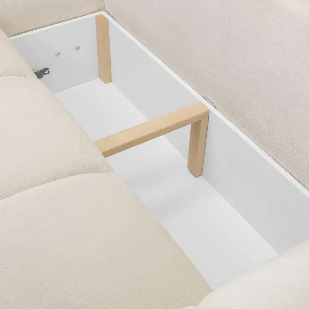 Azzuro Universal Corner Sofabed with Storage - Cream