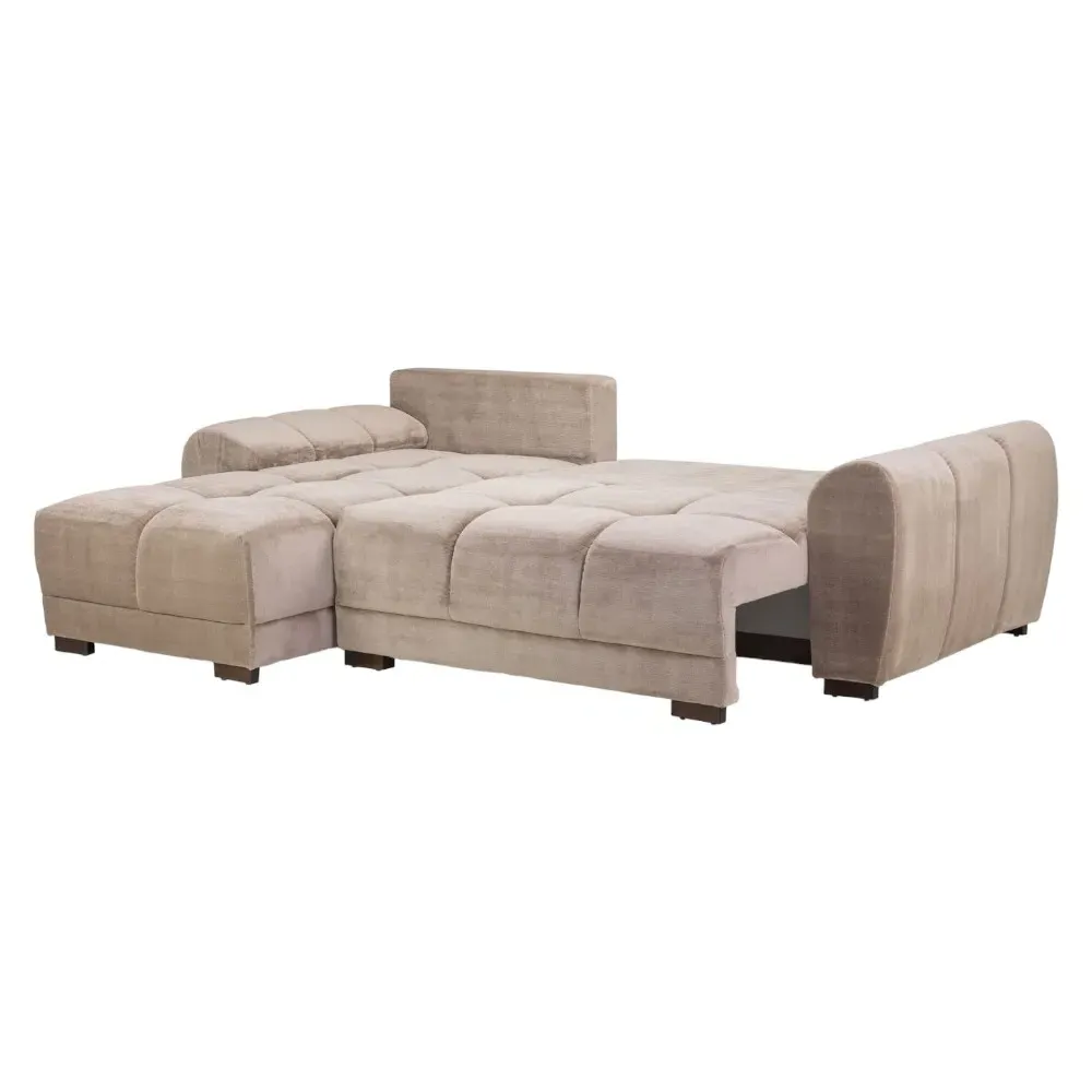 Azzuro Universal Corner Sofabed with Storage - Mocha