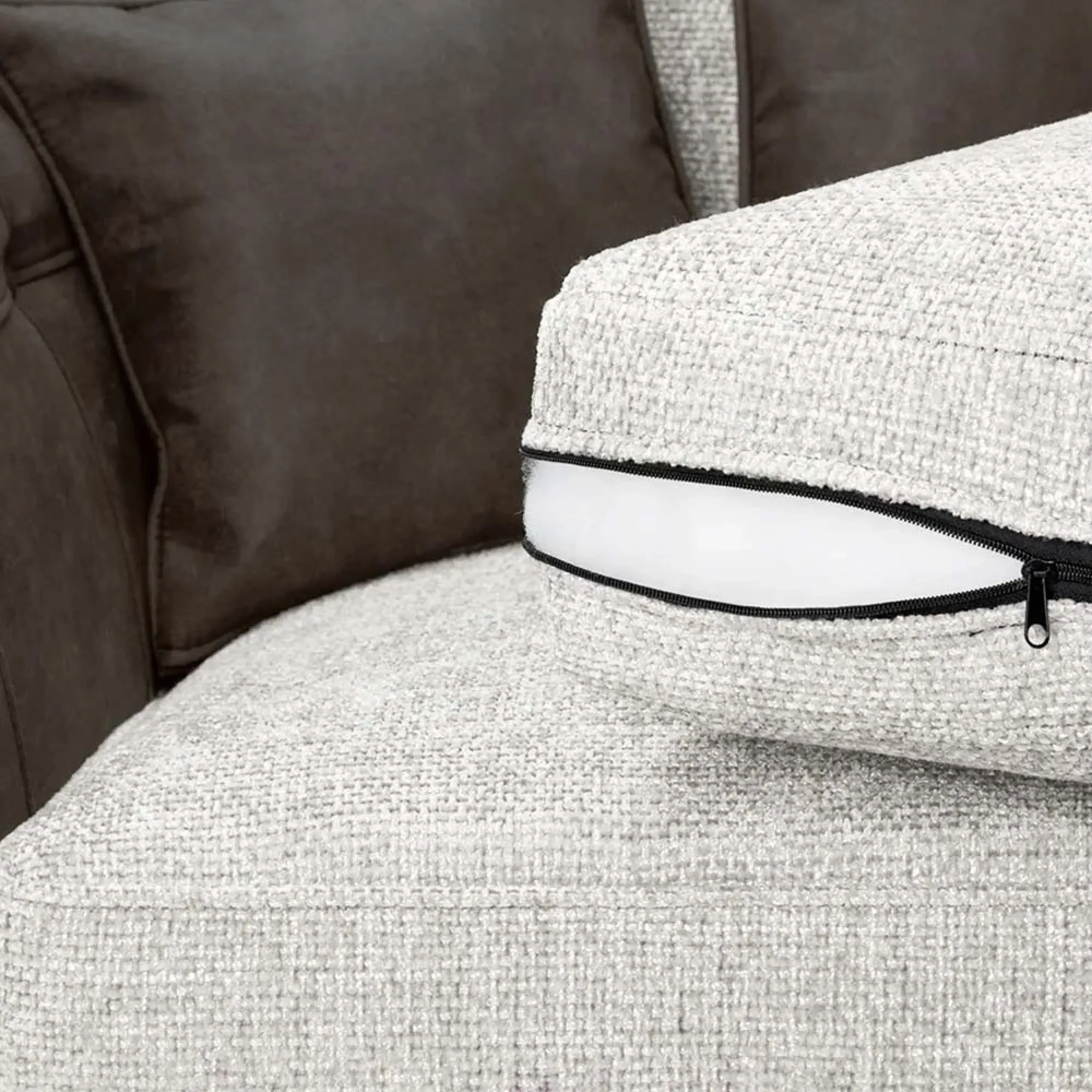 Bella L-Shaped Corner Sofa - Grey, Fabric