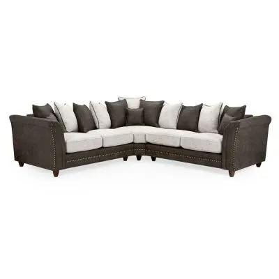 Bella L-Shaped Corner Sofa - Grey, Fabric